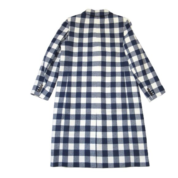NWT J.Crew Alfie Topcoat in Ivory Blue Buffalo Check Italian Wool Coat 4 - Picture 7 of 11